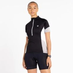 Dare 2b Compassion II Maillot De Fitness Zippé à Moitié Pour Femme - Noir