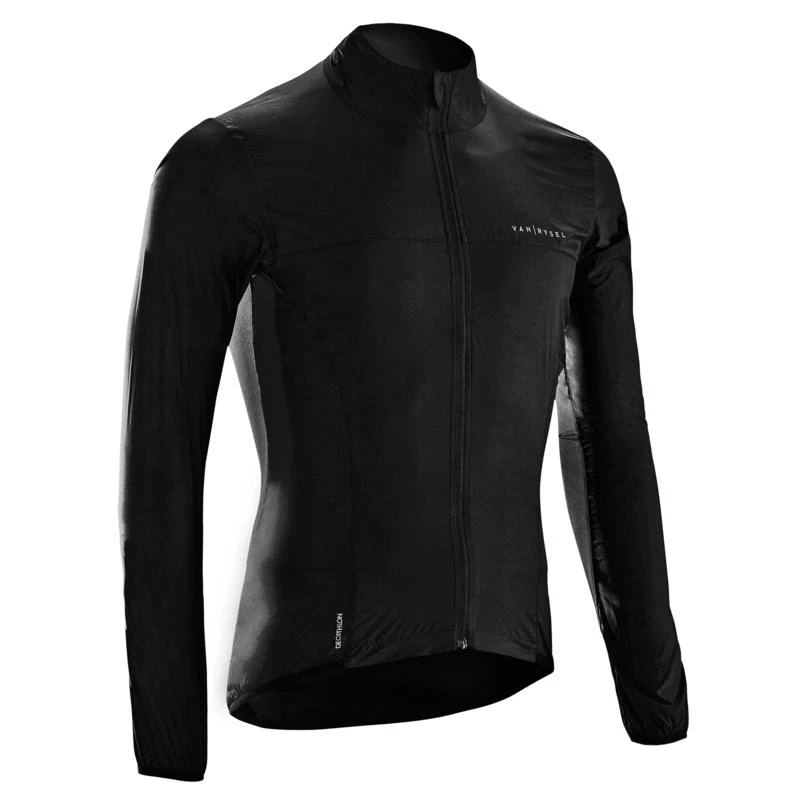 COUPE-VENT VELO ROUTE MANCHES LONGUES HOMME - RACER ULTRA-LIGHT NOIR