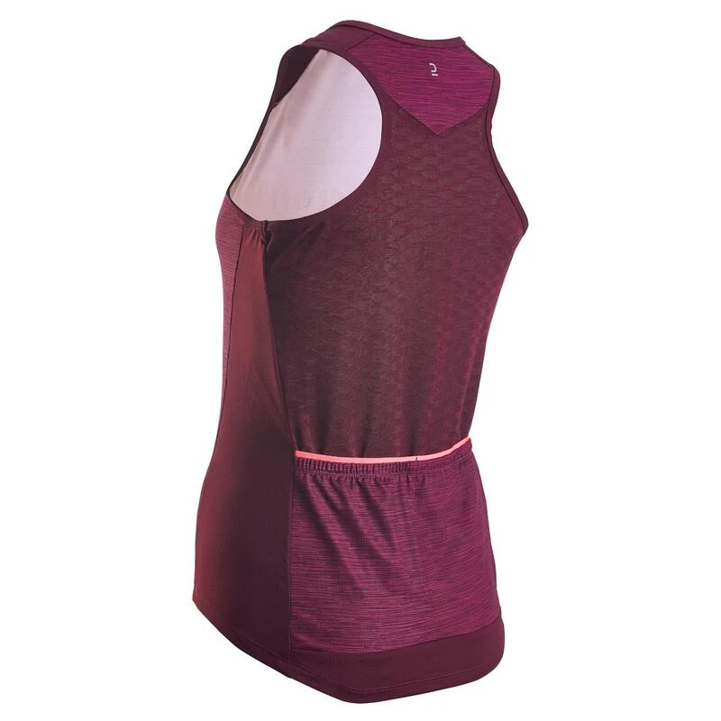 DEBARDEUR VELO 500 FEMME BORDEAUX – Image 2