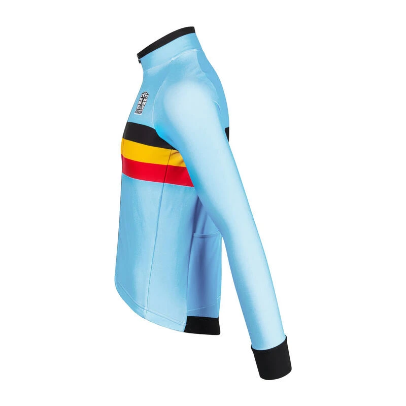 Bioracer Maillot Cycliste à Manches Longues - Bleu - Officiel Equipe Belgique (2023) – Image 2