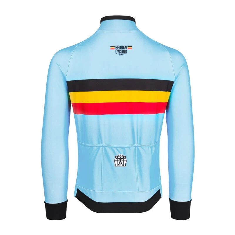 Bioracer Maillot Cycliste à Manches Longues - Bleu - Officiel Equipe Belgique (2023) – Image 3
