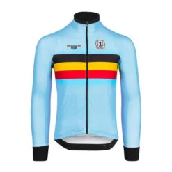 Bioracer Maillot Cycliste à Manches Longues - Bleu - Officiel Equipe Belgique (2023)