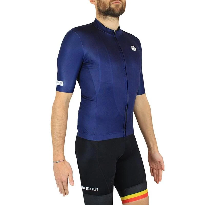 Maillot De Cyclisme Manches Courtes Bleu Marine 'Koppenberg' – Image 3