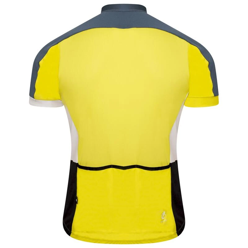 Dare 2b Maillot De Cyclisme PROTRACTION Homme (Jaune Néon / Gris Bleu) – Image 2