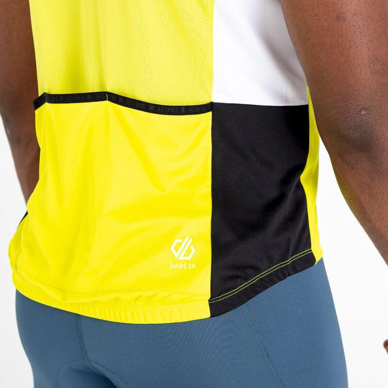 Dare 2b Maillot De Cyclisme PROTRACTION Homme (Jaune Néon / Gris Bleu) – Image 3
