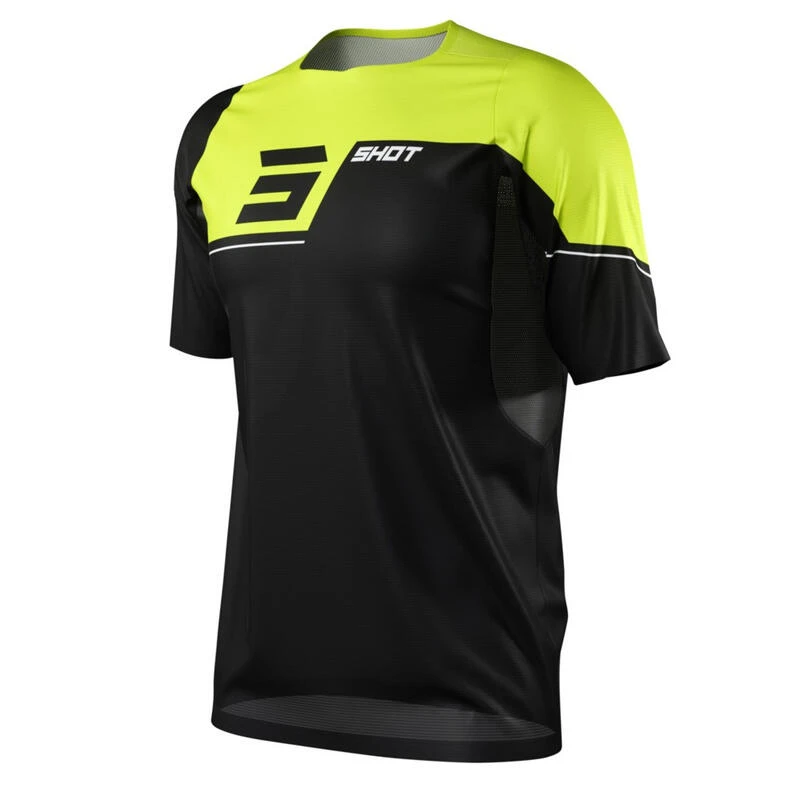 Maillot Manches Courtes Shot Revolt Noir/Jaune – Image 4