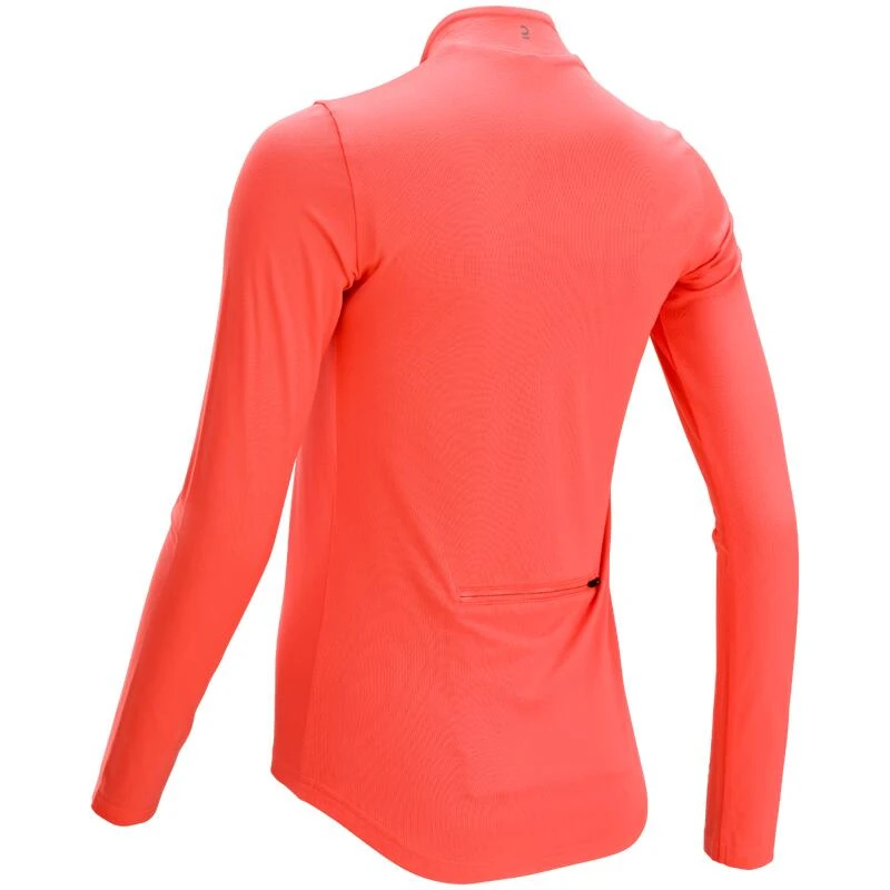 Maillot Manches Longues Vélo Route Femme 100 Corail – Image 3