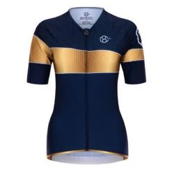Maillot Velo, Manches Courtes Pour Femmes Blue 8andCounting