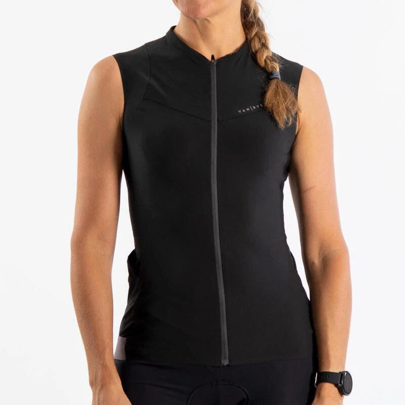 Maillot Vélo Sans Manches RCR Femme Noir – Image 2