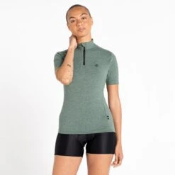 Dare 2b Pedal Through It Maillot De Fitness Zippé à Moitié Pour Femme - Vert
