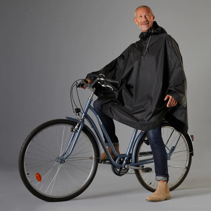 BTWIN PONCHO VELO VILLE 100 NOIR – Image 2